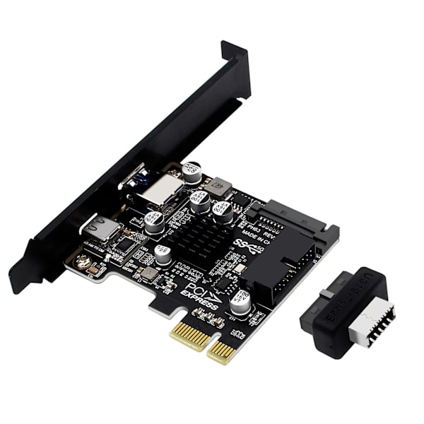 PCIE 3.0 till USB3.0 A Typ C 5Gbps Dataöverföring Snabbladdning USB-C Controller PCI-E Typ E 19P 20P Typ E Kort