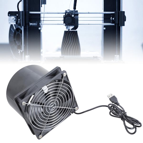 Kompakt 12 cm USB-udsugningsventilator til 3D-printerkabinet og DIY-lodderøg