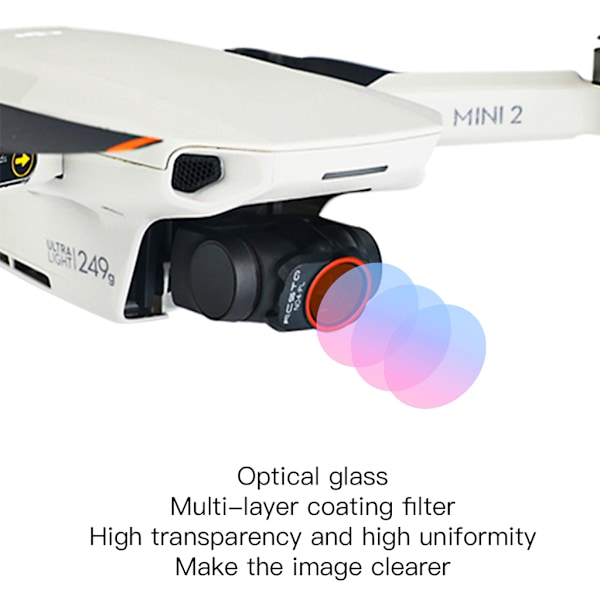6x til DJI-Mavic MINI 1/2/SE Drone Kameralinsefiltre CPL UV ND4 ND8 ND16 ND32