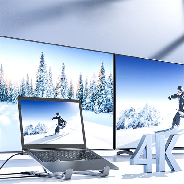Typ C-hubbar med 4K USB3.0 Typ C PD100W Aluminiumlegering för PC Laptop