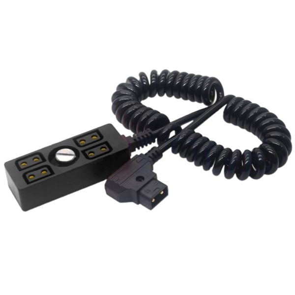 D-tap till 4-Port D-tap Spiral Kamerakabel Strömkabel D-TAP Distributörsladd Dtap Splitter Adapter Kabel med 1/4 Skruv