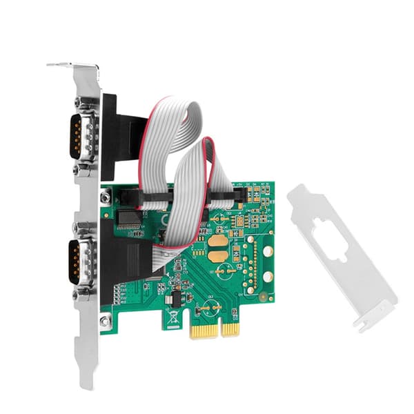RS232 PCI Express PCIe 2-porttinen sarja-DB9-sovitinkortti 2,5 Gb/s 1000 kbps RS-232