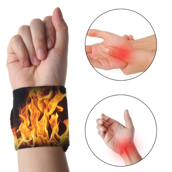 Magnetisk terapi Självuppvärmande handledsstöd Bälte Wrap Uppvärmd handvärmare Kompression Smärtlindring Armbandsbälte