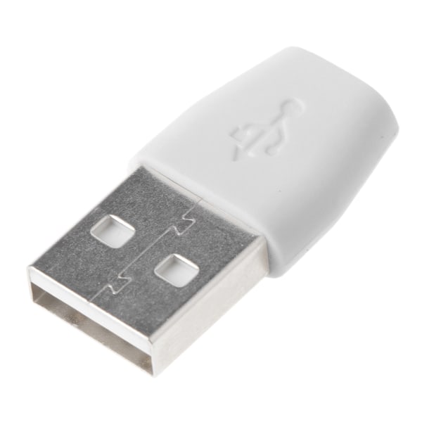 USB 2.0 Hane till Micro USB Female Adapter Converter för dataöverföring och laddning White