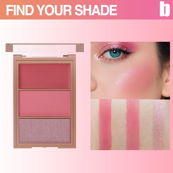 Bærbar Blush Palette Kindben Kontur Blush Highlighting Flush Effekt B
