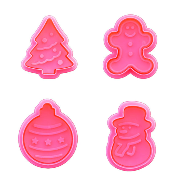 4-pack Frosting Kakformar Plast Trycktyp Hushålls Kakbakningsformar