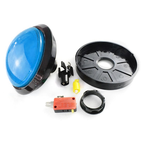 100 mm stor rund tryckknapp LED upplyst med mikrobrytare för DIY Arcade 12V stor kupolljusbrytare White