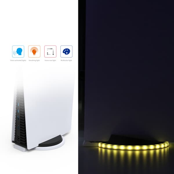 forPS5 Host Vertical Stand Base LED Atmosphere RGB Luminous Light Spelkonsolhållare för Touch Control Accs