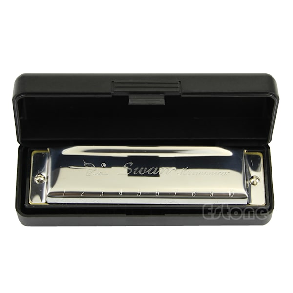 Ny Swan Munspel 10 Hål i C-dur för Blues Rock Jazz Folk Harmonicas Silver