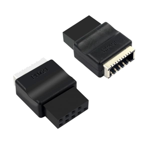 Moderkort USB2.0 9Pin till Typ Frontanslutningar Omvandlare Header Adapter
