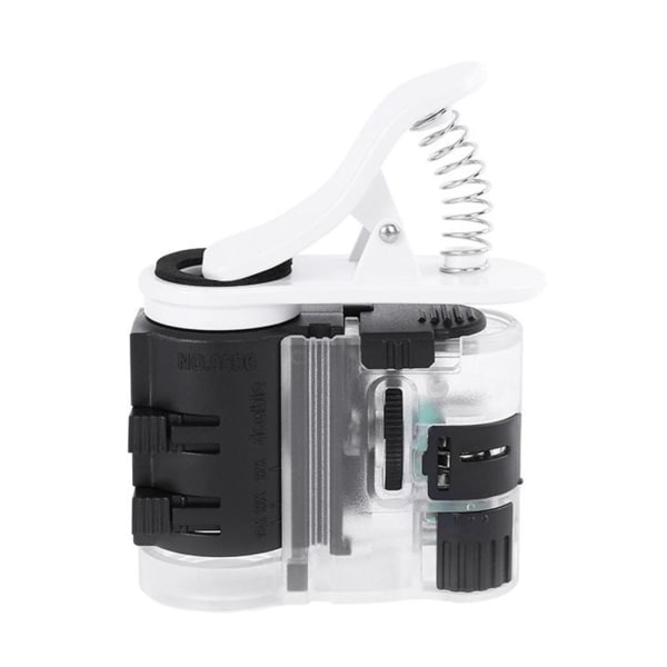 Bärbar mikroskop mobiltelefon 7X 12X 15X 19X 22X 27X-LED UV Clip Typ Mini förstoringsglas för mobiltelefon sedelinspektion