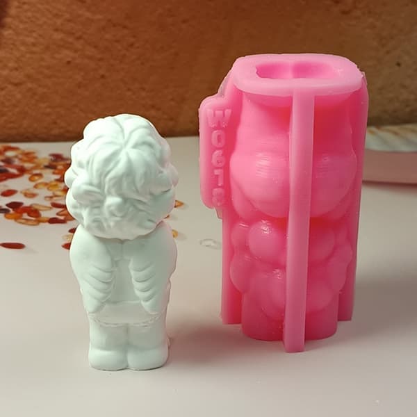 Hjerteholdende engel figur gipsform silikonform for hjemmedekorasjon
