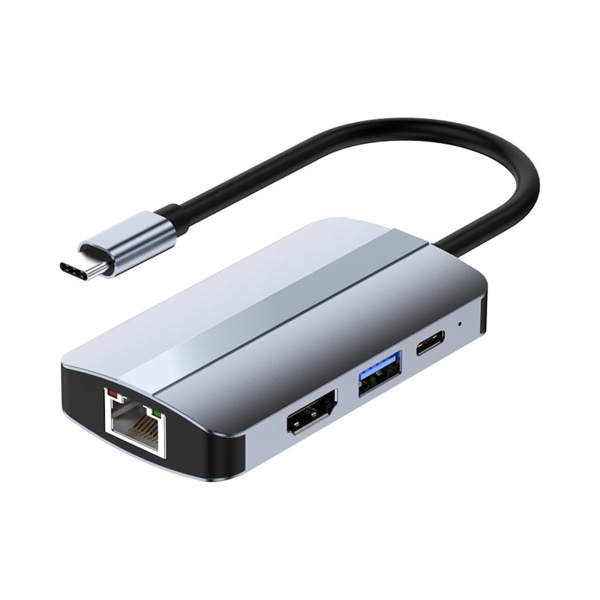 USB C HUB Typ C till HDMI-kompatibel USB 3.0 Adapter 6 i 1 Typ C dockningsstation för MacBooks Pro Air USB C Splitter