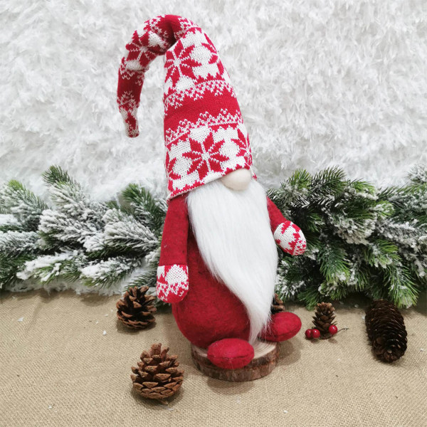 Jul Handgjorda svenska tomten Plysch Gnome Doll Toys Julklapp Holiday Home Party Ornament Thanks Giving Day Present Red