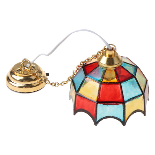1:12 Skala Mini LED Lysekrone Loftlampe Model Dukkehus Miniature Tilbehør