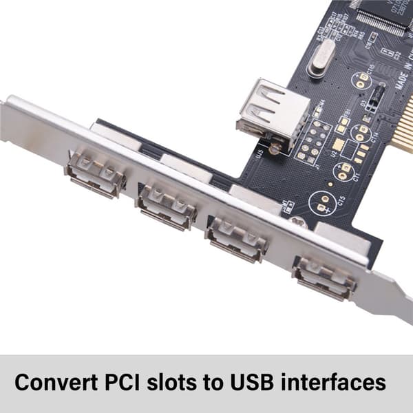 PCI USB-kortadapter PCI til USB 2.0 5 porte 4 eksterne 1 intern controller