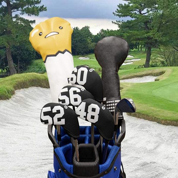 4st Golf Iron Headcover Tjock Vattentät Neopren Golf Iron Head Cover Golfklubb Headcovers med nummer Passar de flesta märken A