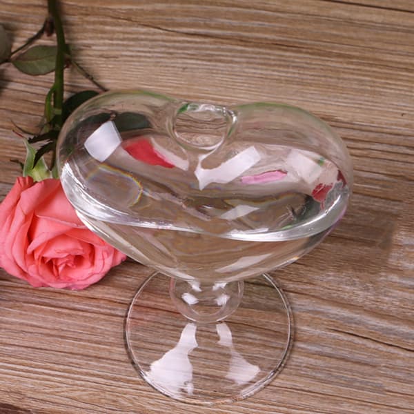 Hjärtform glasblomkruka Desktop Stående Vas Planter Container Heminredning