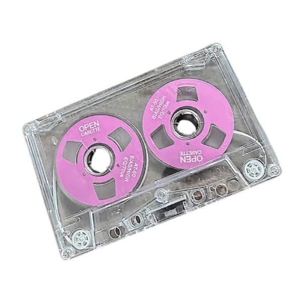 Dubbelsidig metallkassettband Tom inspelningsbandspelare Tomma band för 50 minuters klar musikljudinspelning Pink