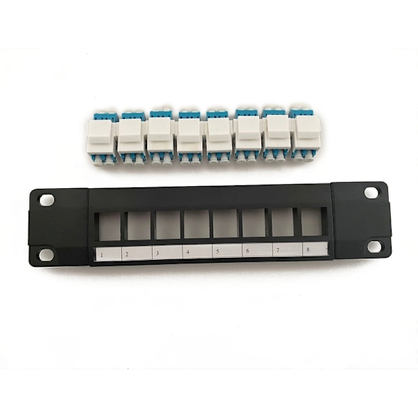 8-portars rak genom LC optisk fiberpatchpanel RJ45 nätverkskabeladapter Jack Ethernet distributionsram UTP 19"