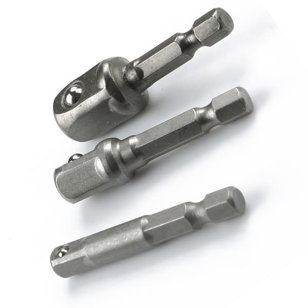 Praktisk 3x 1/4\" 3/8\" 1/2\" Slagfast Socket Adapter Hex Shank Adapter Stål