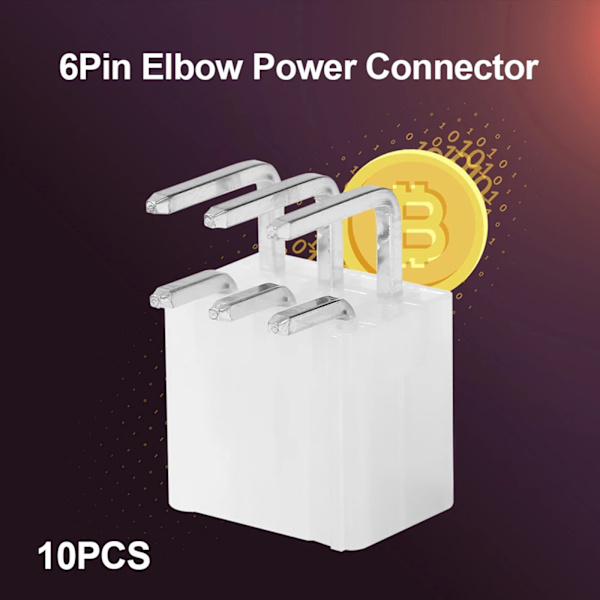 10st 6-stifts kontakt Power Looper för Asic Miner Antminer S9 l3 DR3 T9 Z11 Z9 B7 X3 A4 A9 M3 Z1PRO Eibt E10.2 Elbow