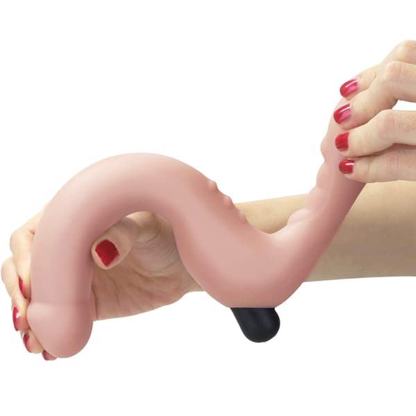 Vibrerende stropløs strap-on dildo G-punkt klitorisstimulator voksensexlegetøj