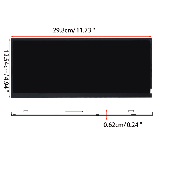 12,3 tum 1920x720 TFT-LCD-skärmmodul Skärm LVDS-drivrutinkontrollkort 50-stiftsbyte HSD123JPW4-A10