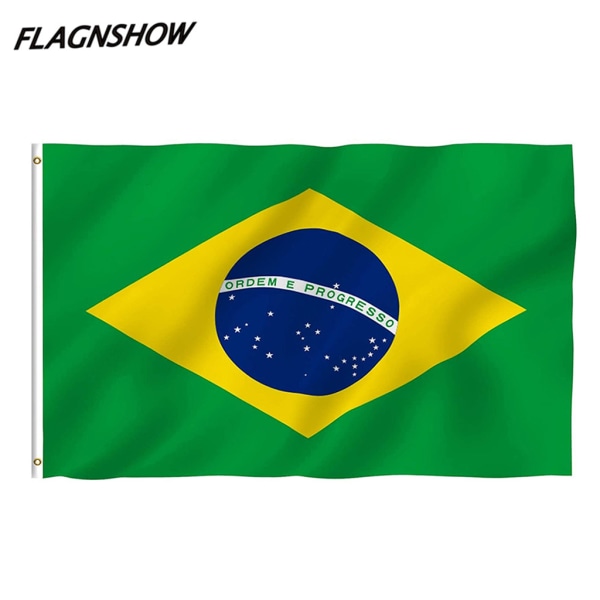Brasilien flagga polyesterduk för banner brasiliansk fotboll cheerleader flagga dekor 60*90cm