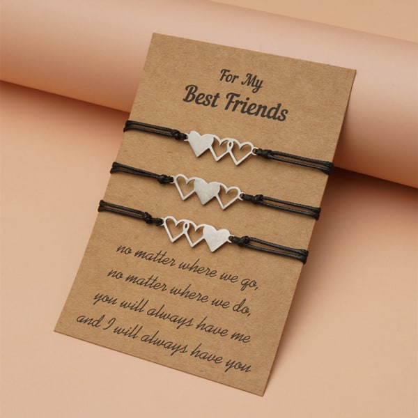 3st Sisters Armband Best Friend Vänskap Armband Avstånd Matchande Armband Systerpresenter till Thanksgiving Xmas