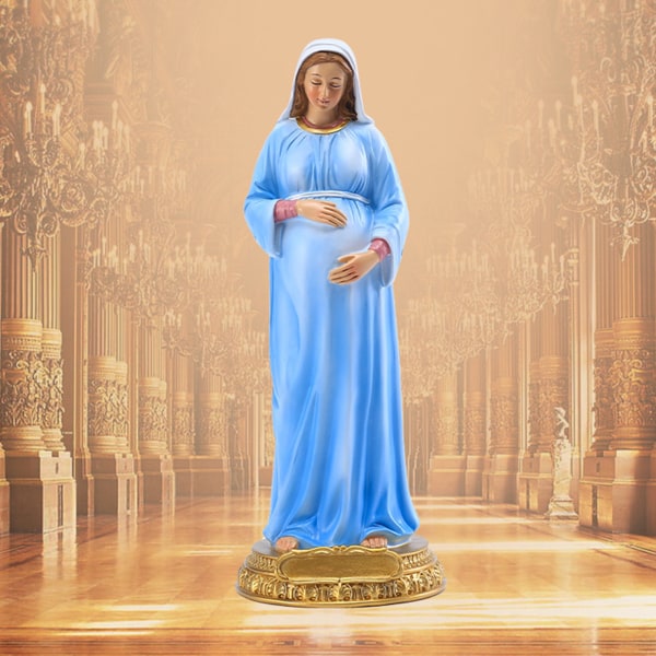 Jungfru Maria Guds Moder Staty Bordsskiva Resin Figurine Collection Gravid