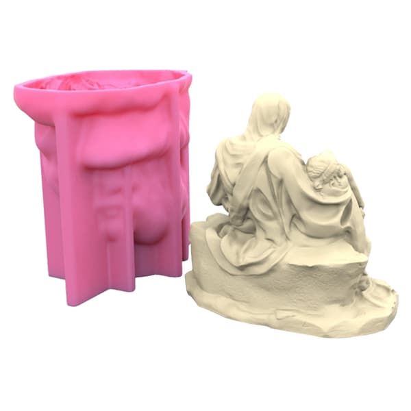Pieta Staty Ljusstöpsformar, 3D Handgjord Tvålform, Stående Prydnadsformar