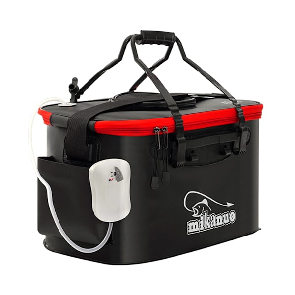 Levande fiskhink Vikbar fiskehink Multifunktions levande fiskbeten Hink Levande fiskbehållare för vandring och camping Black 40CM