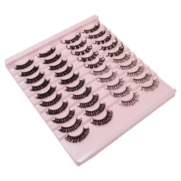 Fake Lashes Russian Strip Lashes D-Curly Natural Fluffy-Lashes Wispy Lösögonfransar 3D Effekt Faux Mink Fransar 20 Par H001