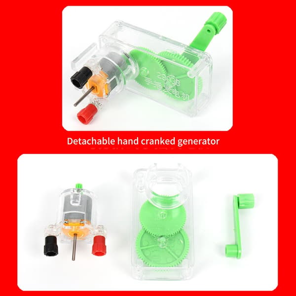 DIY Generator Motor Sæt STEM Fysik Legetøj Håndgenerator Motor Samlesæt