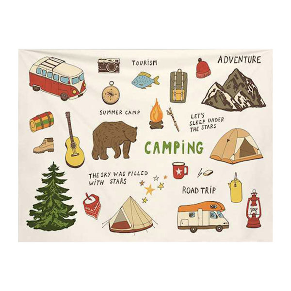 Campingteppe Mykt Sofateppe Campingpute Fritidsteppe Vintage-Tapet Hjemmedekorasjoner for Soverom Utendørs
