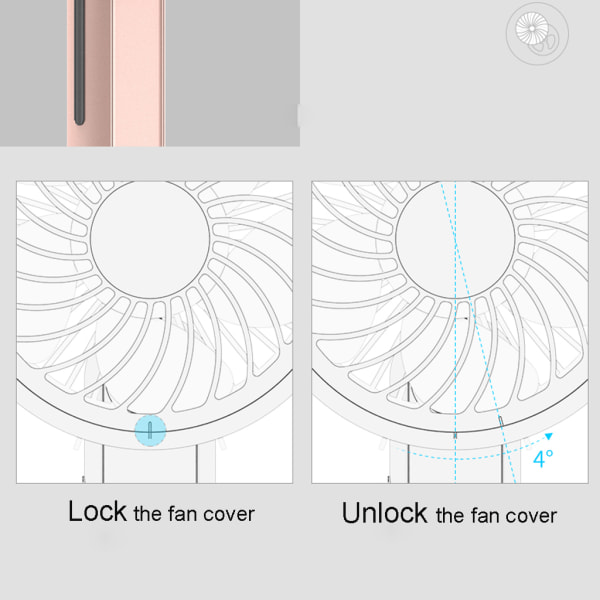 Handhållen minifläkt, handfläkt, portabel USB uppladdningsbar fickfläkt 2000mAh, 180° rotation, för utomhusbruk, kontor, resor Pink