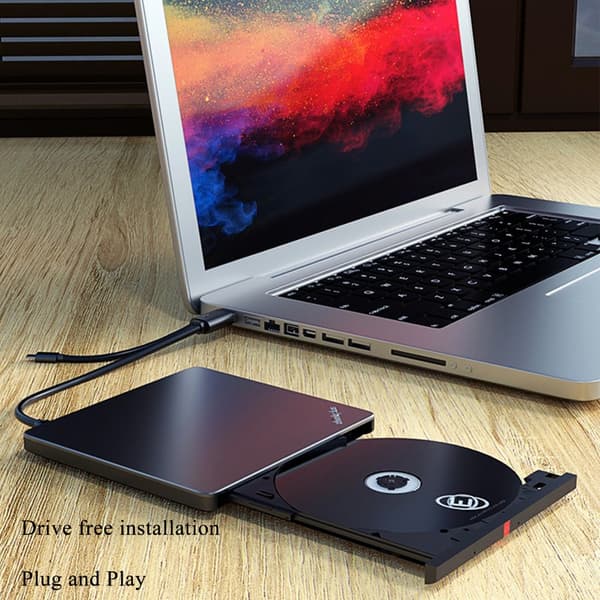 Ultratunn Design Typ-C USB Extern CD DVD-brännare DVD-RW Plug and Play