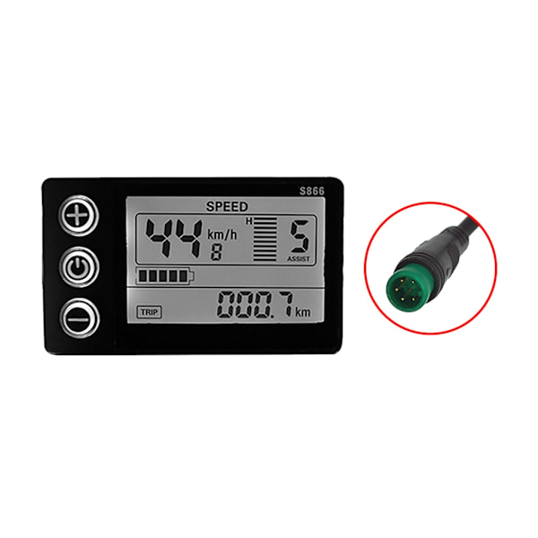 E-bike LCD Display S866 Controller Panel Dashboard Display til E-bike Scooter