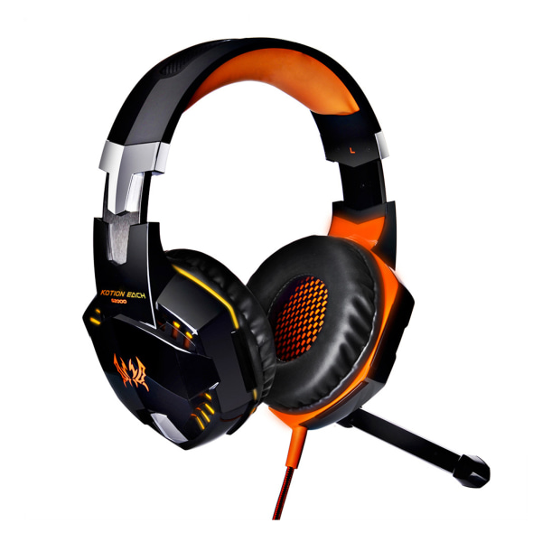Oppgrader Headset Gamere LED Lys Støyreduserende Stereo Gaming Hodetelefoner Med Mikrofon for PC