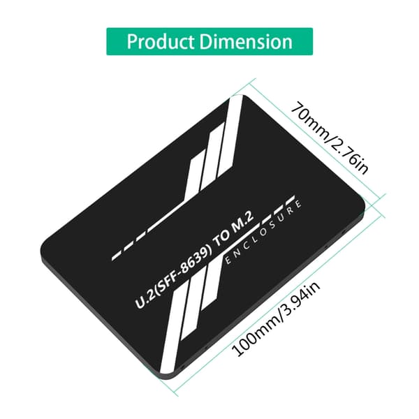 PCIE SATA SSD M-näppäimet SFF-8639-sovittimiin alumiinikotelolla