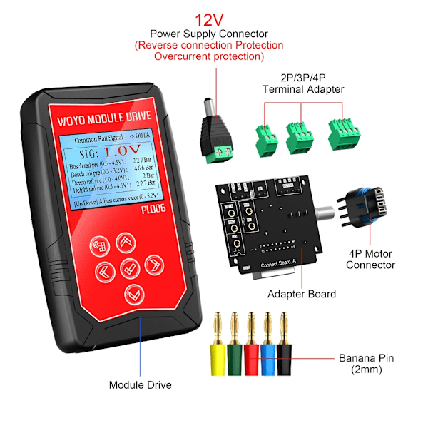 12V Tennspole Injektor Solenoidventiler Steppermotor Auto Signalsimulator