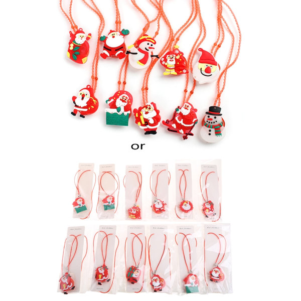 Tecknad självlysande leksak Light Up Ring Brosch Halsband Armring för barn Glödande Party Presenter för barn Halloween Xmas Christmas necklace B