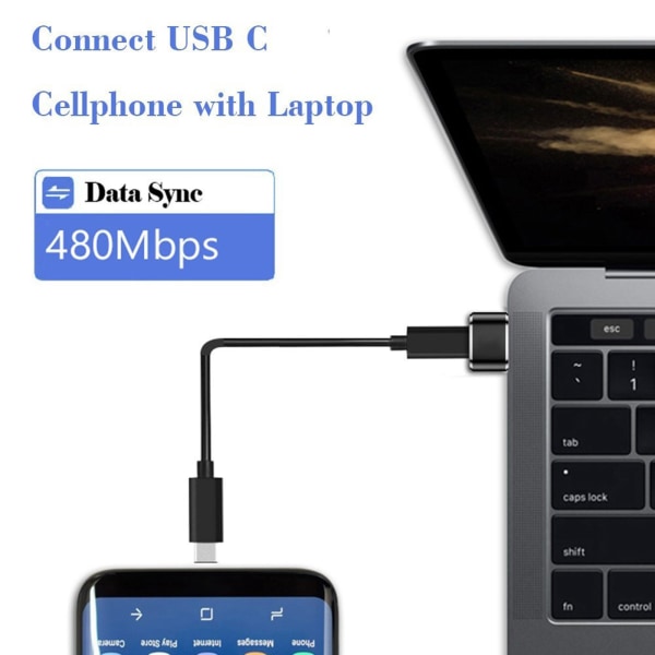 USB Typ A hane till USB typ C honkontakt Adapter Adapter typ c USB standard dataöverföring Laddning för iphone12