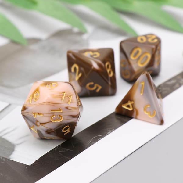 7 stk./sett Sidede Terninger D4 D6 D8 D10 D12 D20 For RPG Poly Spill