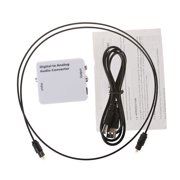 TV Optisk SPDIF/Koaxial Digital till Analog o Konverter Hörlursutgång RCA L/R