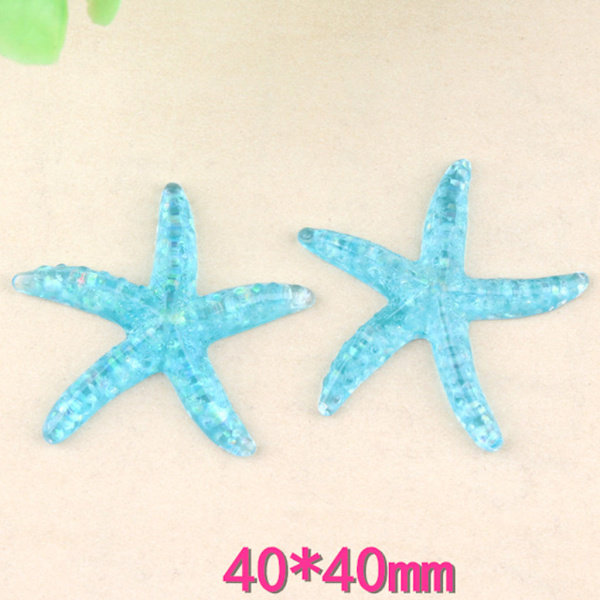 10st 40mm Ocean Söt Realistisk Resin Sjöstjärna Charms DIY Scrapbooking Telefon Case