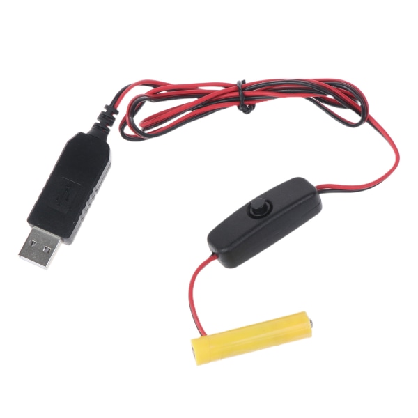 USB power för AAA-batteri Byt ut 1 AAA-batteri för klockleksaker LED-ljus och mer med strömbrytare 1M