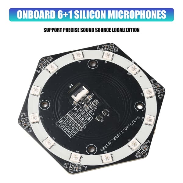 6+1 mikrofon-array-kort til I2S-baserede lydapplikationer og MCU-projekter