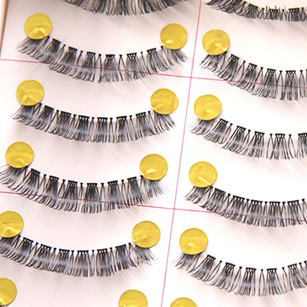10 par lösögonfransar Handgjorda långa tjocka för Cross Soft Natural Fake Eye Las